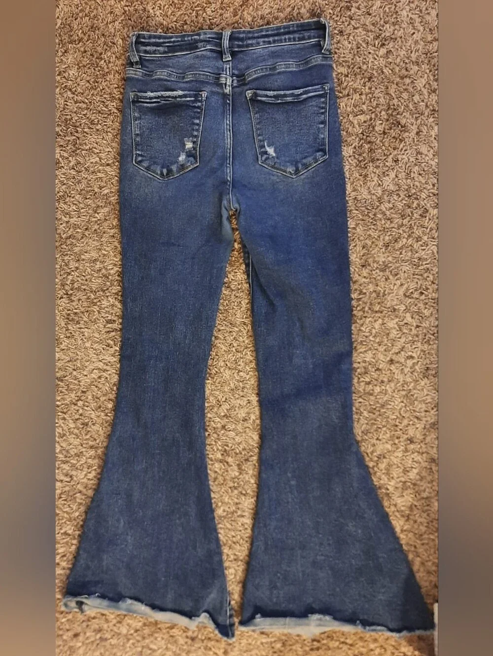 Flying Monkey Distressed Medium Blue Extreme Flare Jeans